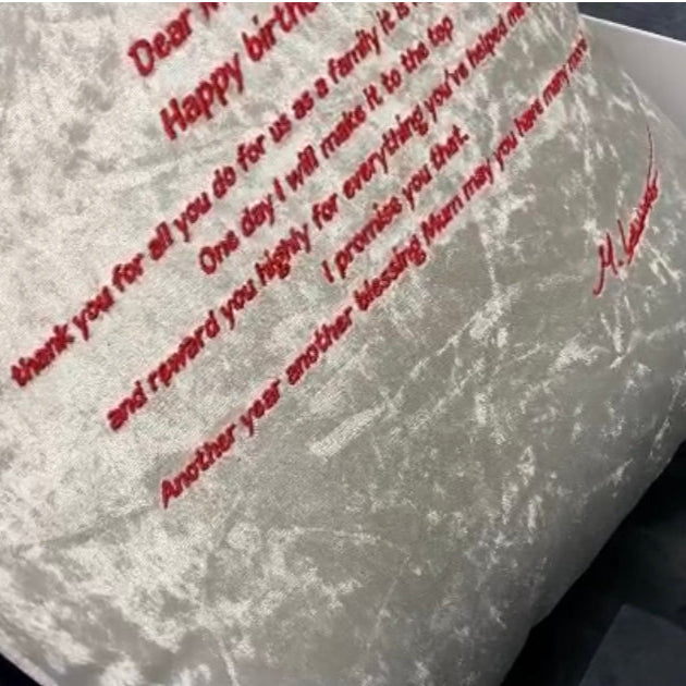 Bespoke Message Cream Cushion With Signature
