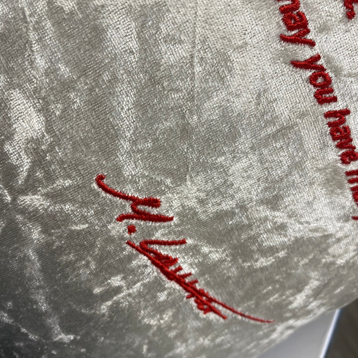 Bespoke Message Cream Cushion With Signature