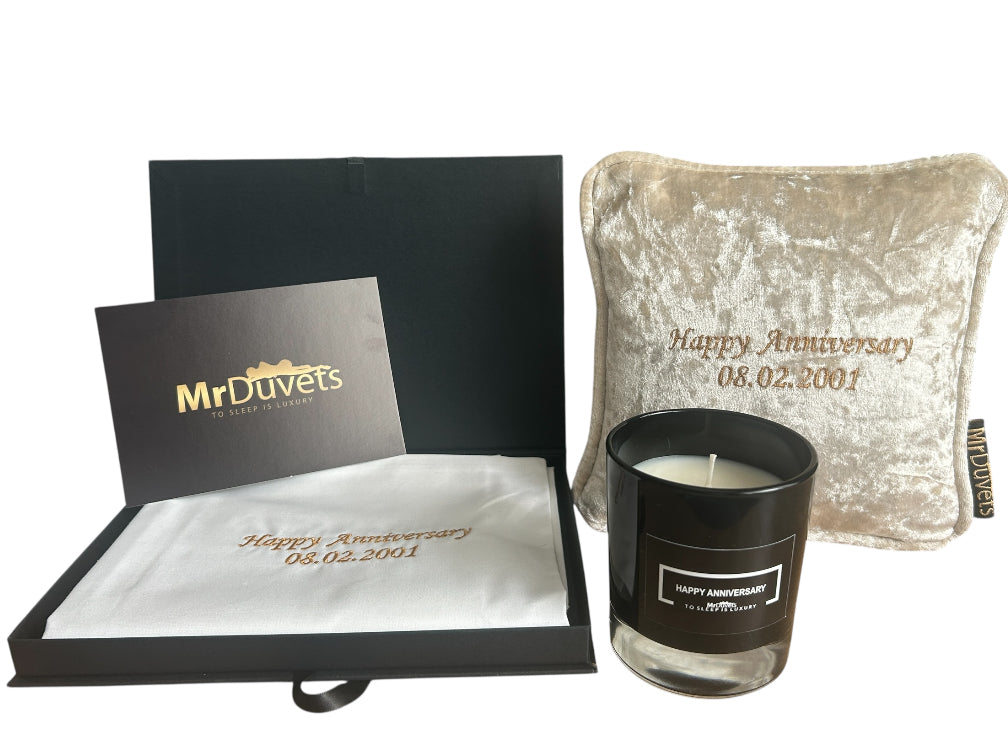 Happy Anniversary Luxury Velvet  Mini Cushion Gift Set Box main image