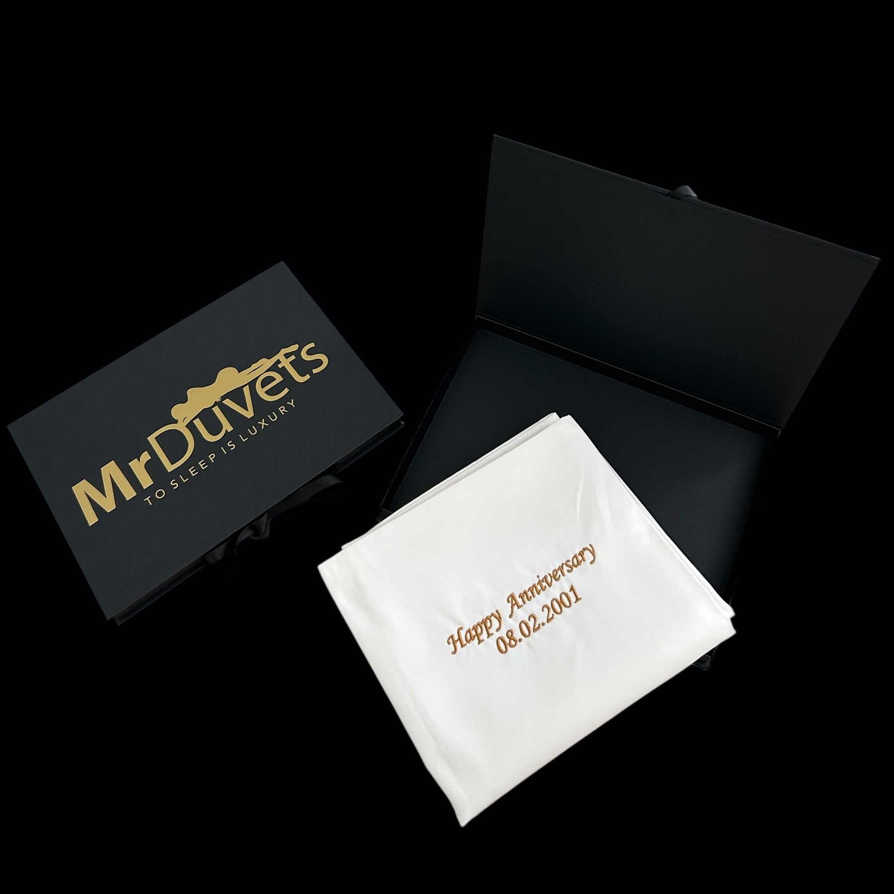 Happy Anniversary White standard pillowcase set gift box