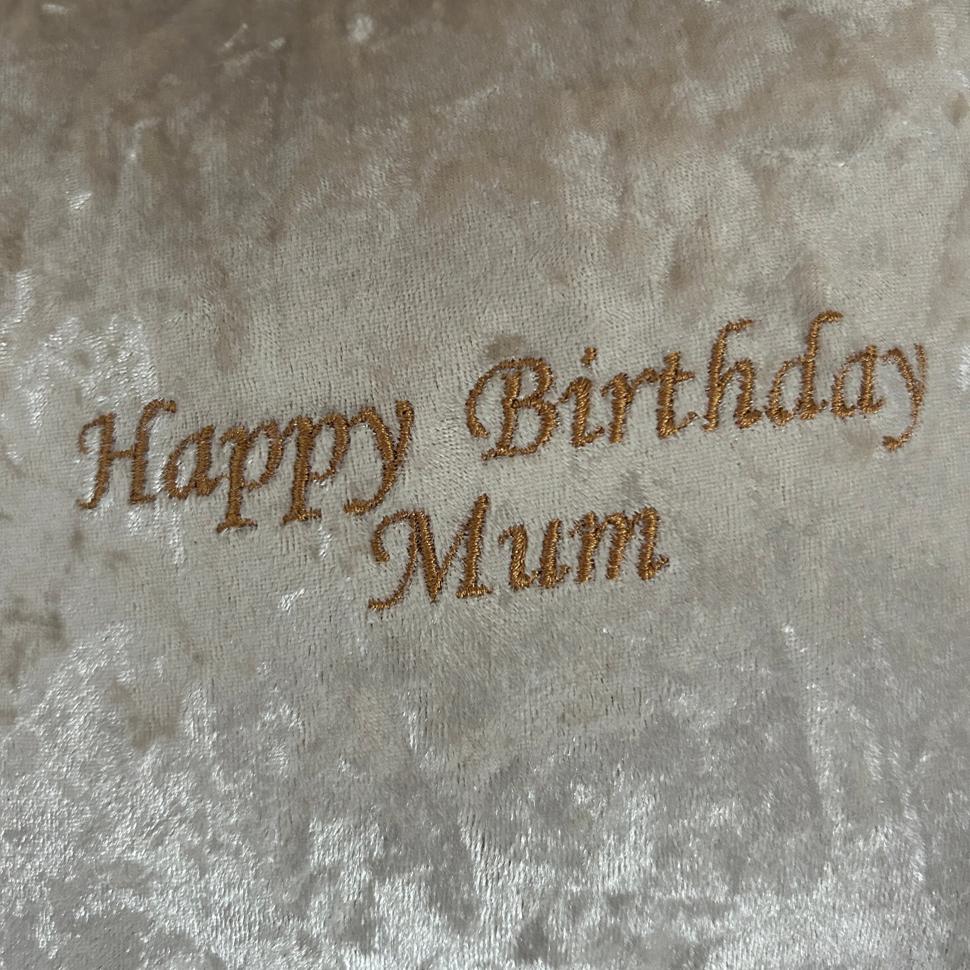 Happy Birthday Mum Luxury Velvet  Mini Cushion Gift Set Box close up