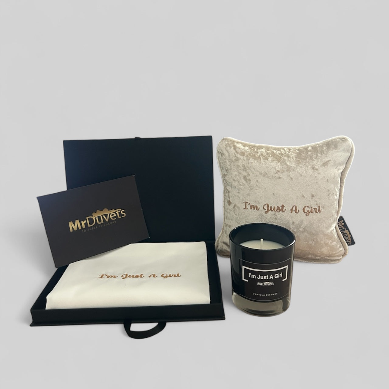 I'm Just A Girl Luxury Velvet Mini Cushion Gift Set Box