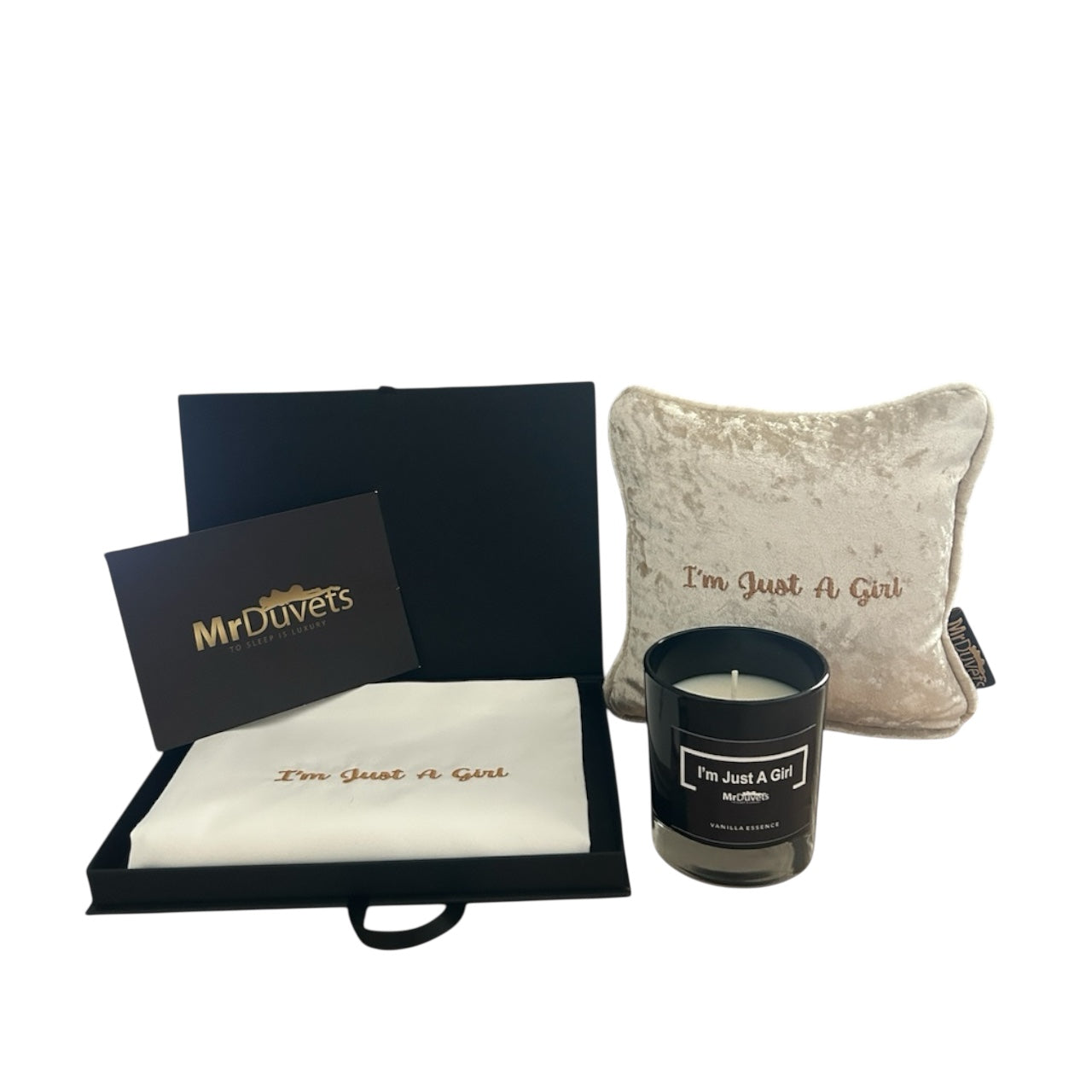 I'm Just A Girl Luxury Velvet  Mini Cushion Gift Set Box 2nd image