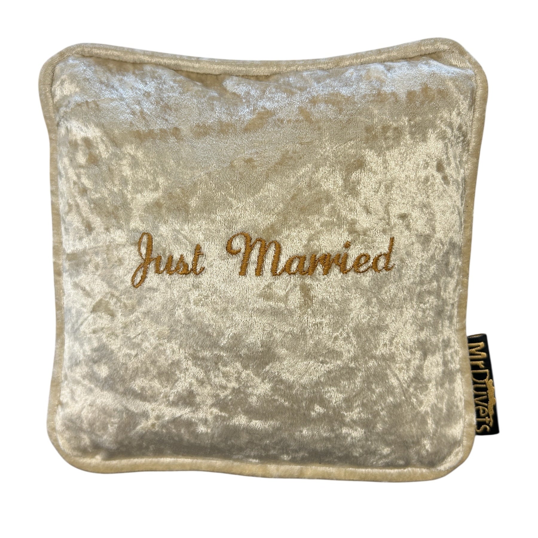 Just Married Mini Velvet Cushion