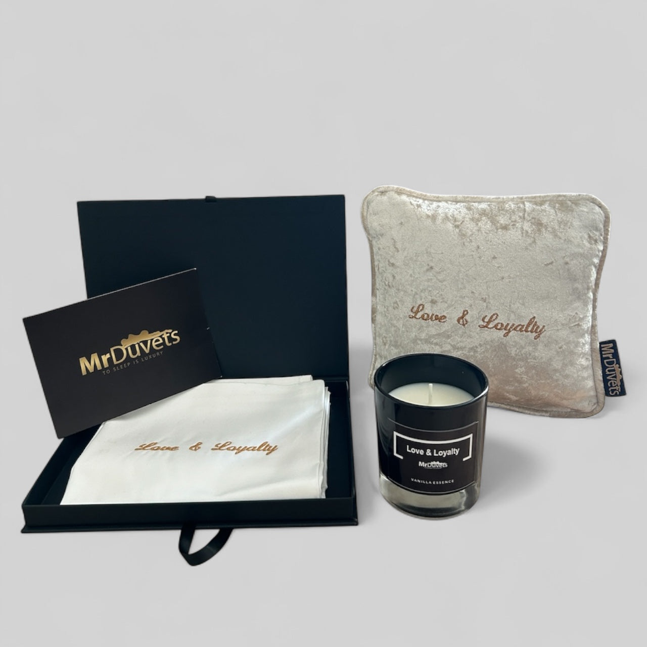 Love & Loyalty Luxury Velvet Mini Cushion Gift Set Box