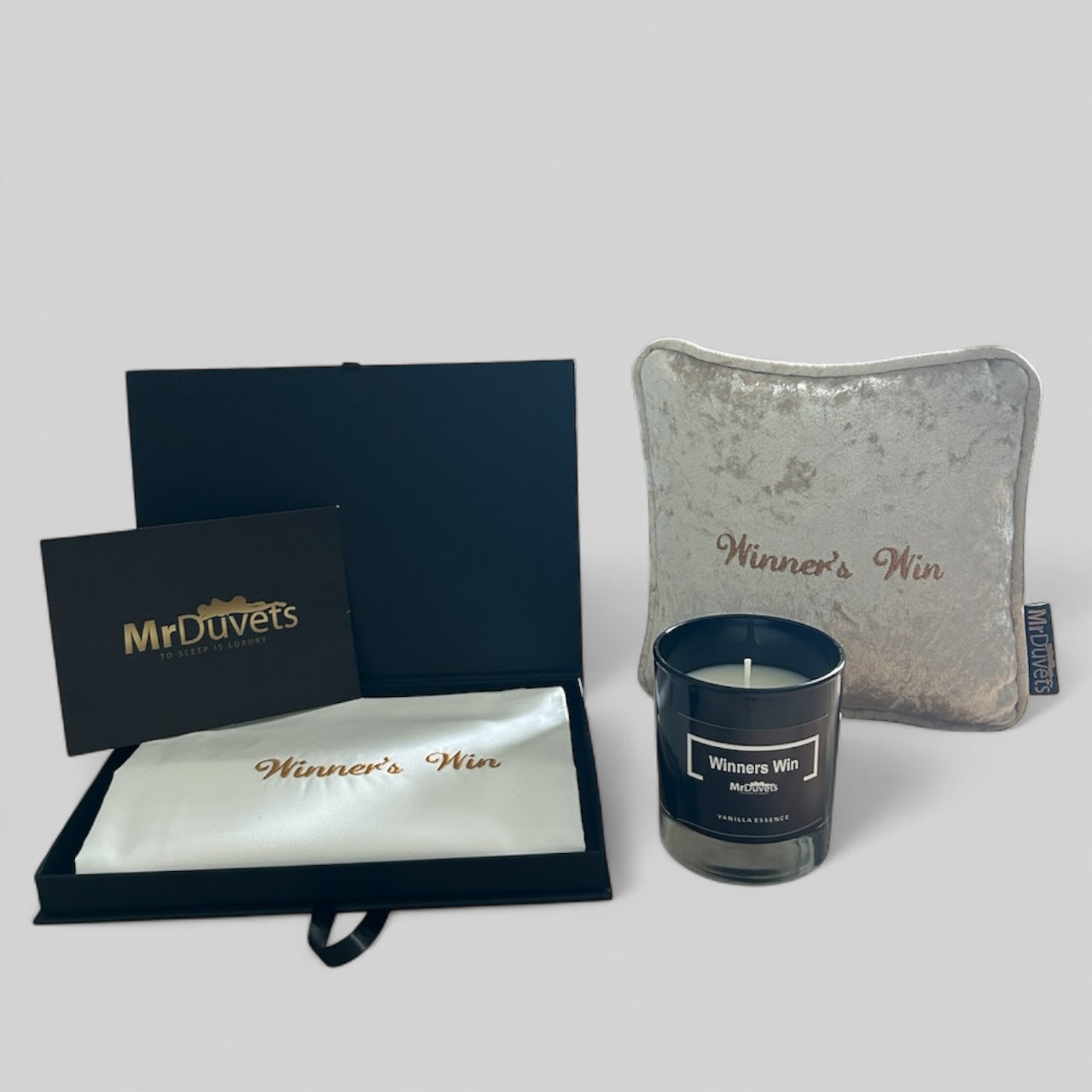 Winner's Win Luxury Velvet Mini Cushion Gift Set Box