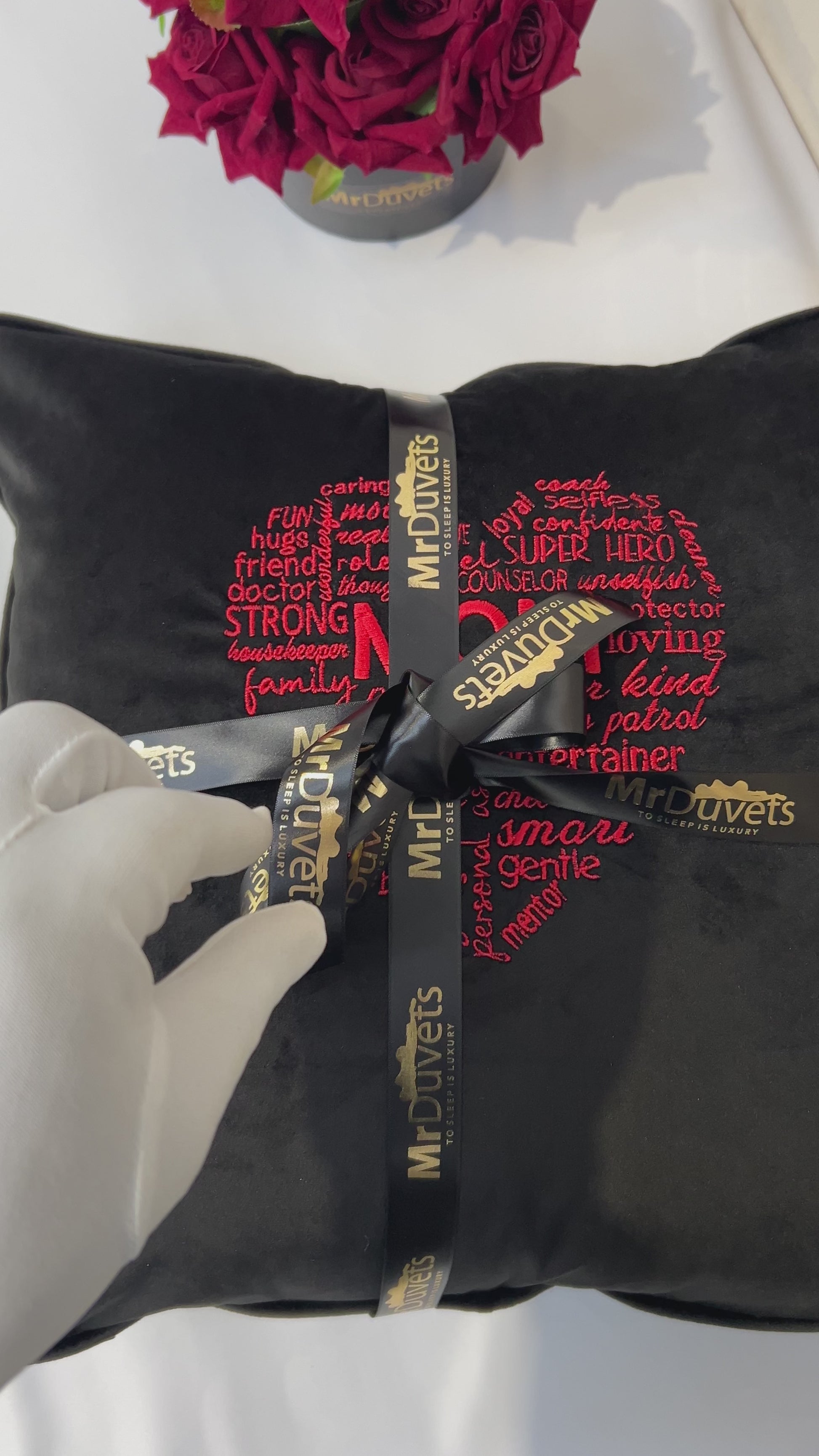 Mom Heart Shape Velvet Cushion