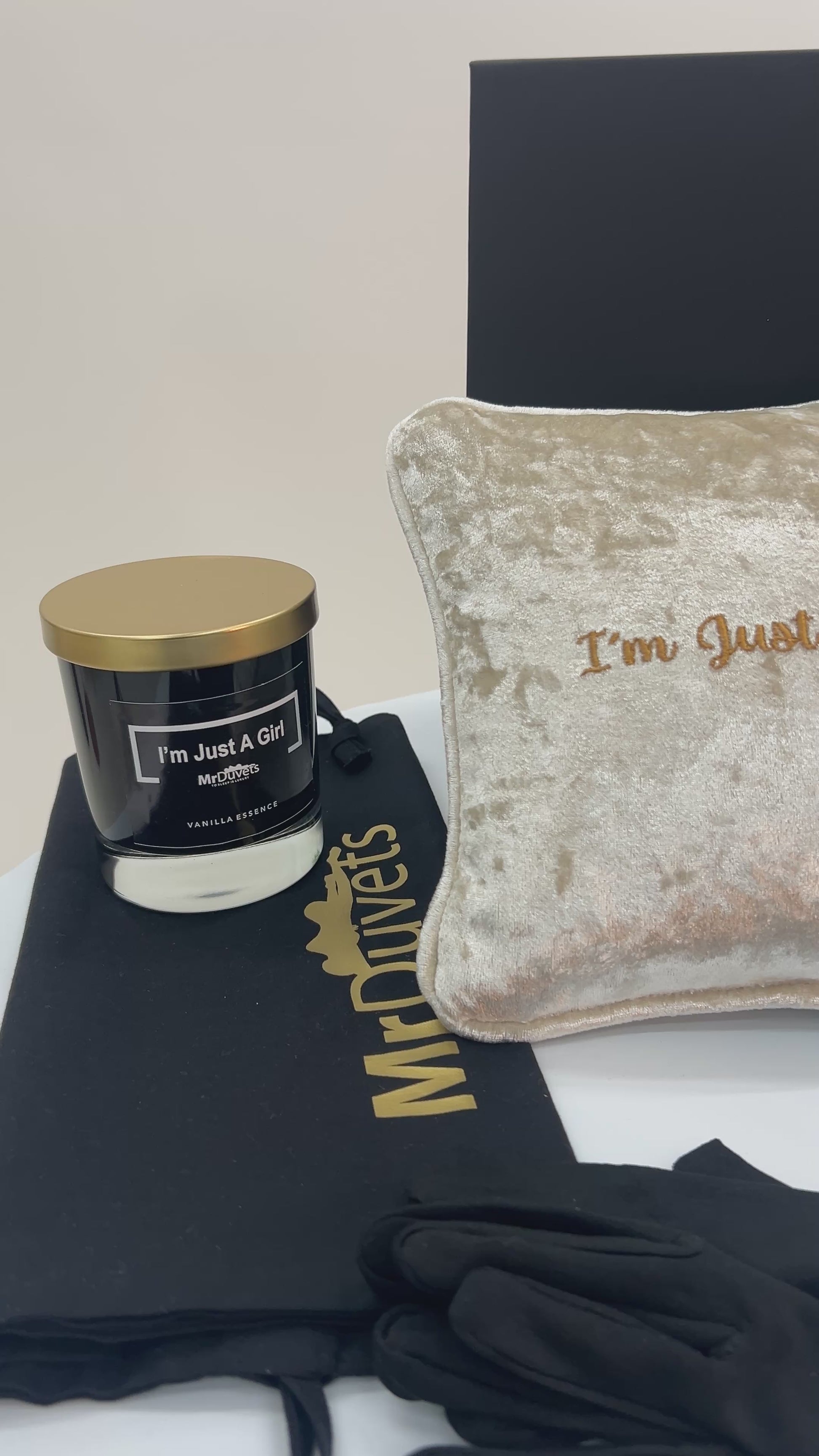 I'm Just A Girl Luxury Velvet  Mini Cushion Gift Box