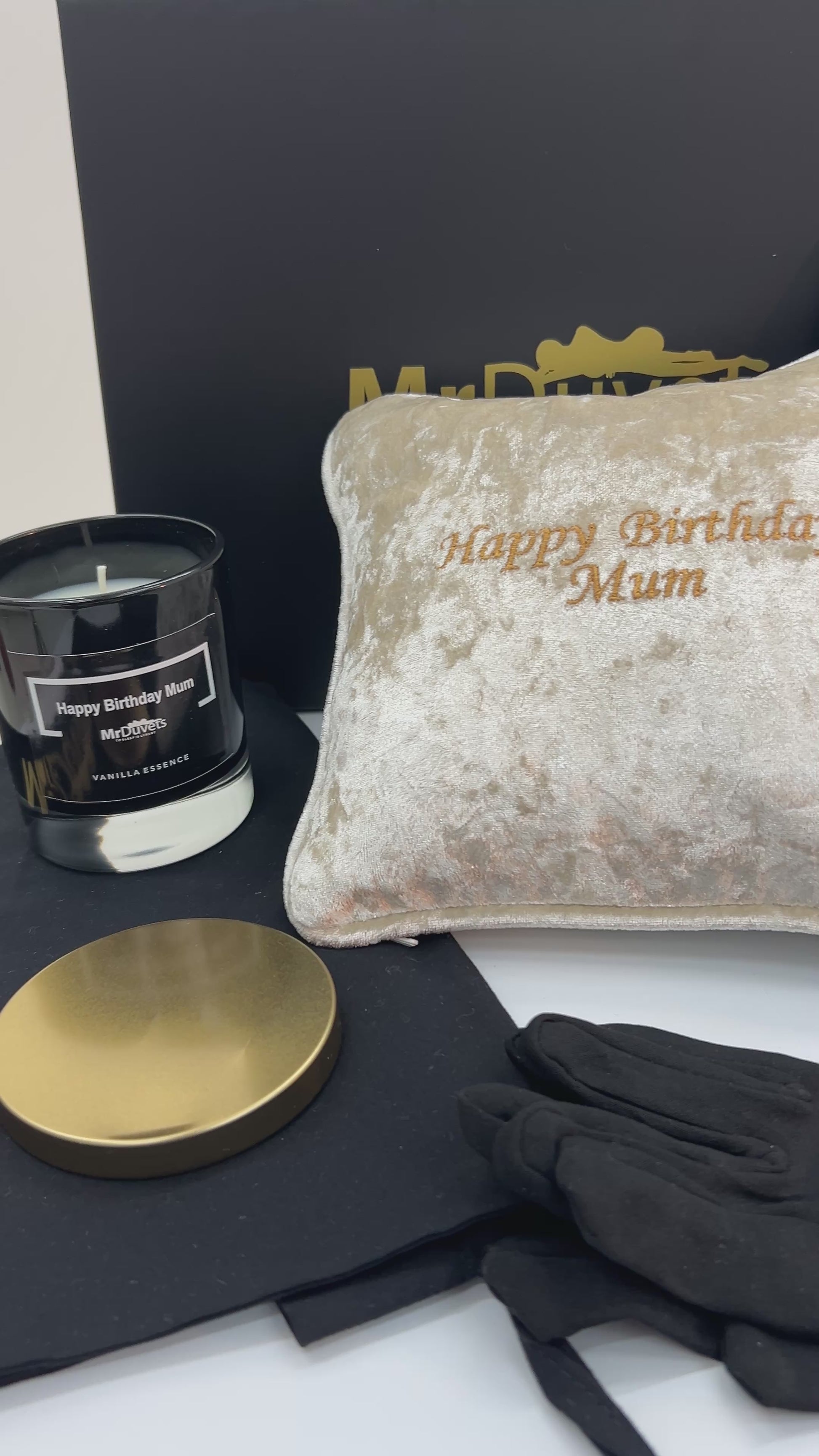 Happy Birthday Mum Luxury Velvet Mini Cushion Gift Box