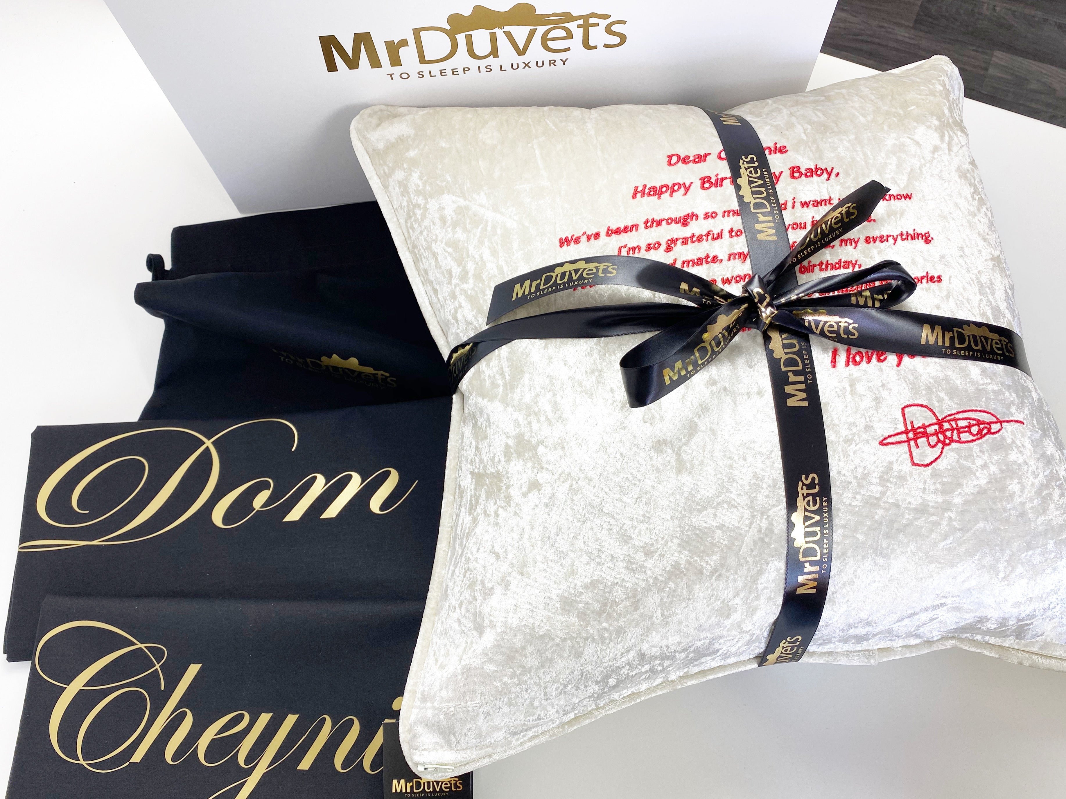 Bespoke Message Cream Cushion With Signature