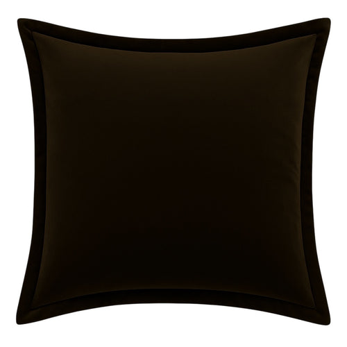 Chocolate Brown Oxford Velvet Cushion Classic Luxury with Contrast Panel Detailing
