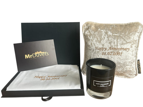 Happy Anniversary Luxury Velvet  Mini Cushion Gift Set Box main image