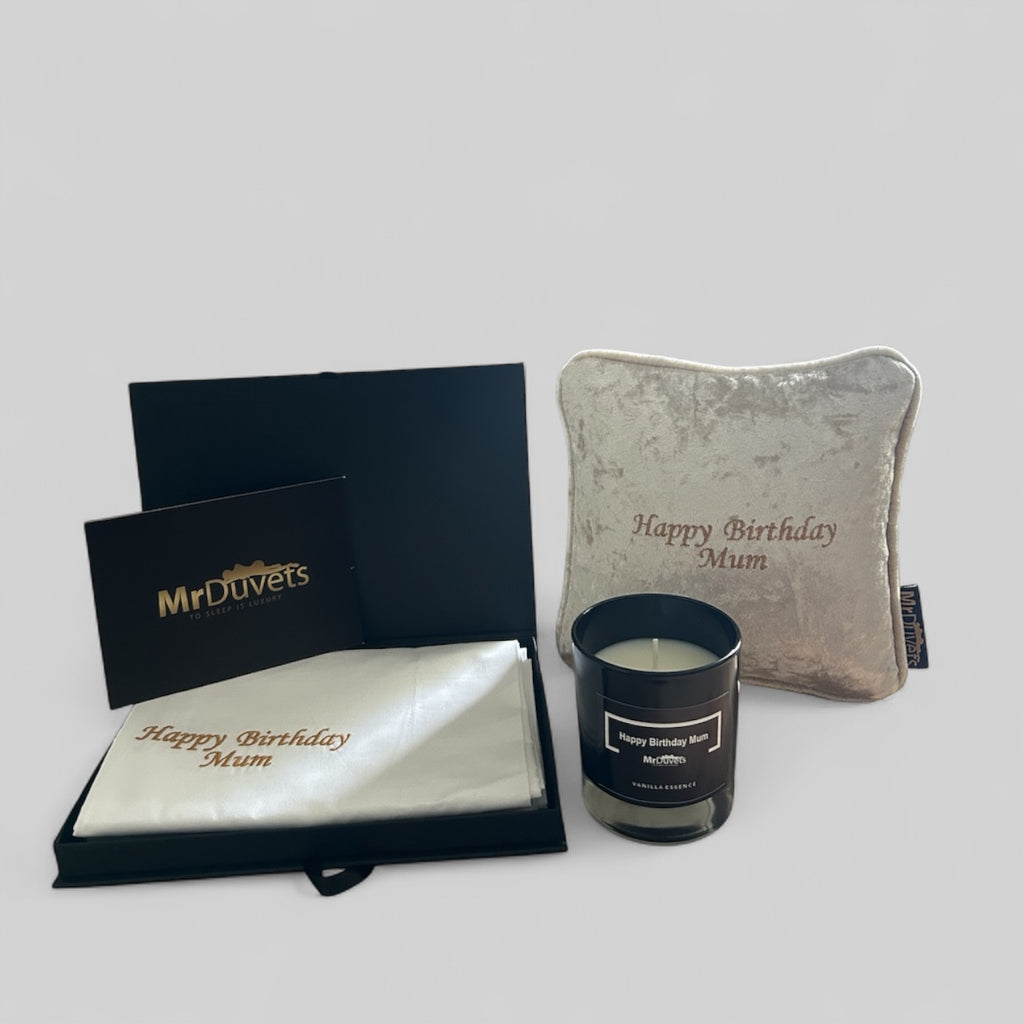 Happy Birthday Mum Luxury Velvet  Mini Cushion Gift Set Box