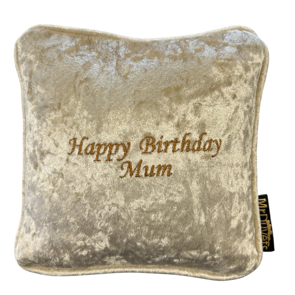 Happy Birthday Mum Mini Velvet Cushion