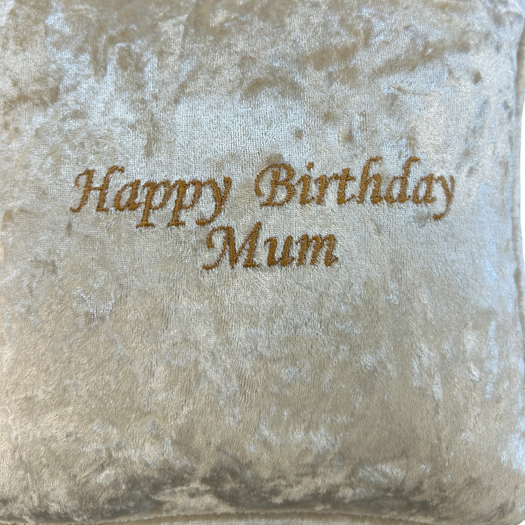 Happy Birthday Mum Mini Velvet Cushion image 2 