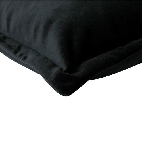 Black Oxford Velvet Cushion Classic Luxury with Contrast Panel Detailing