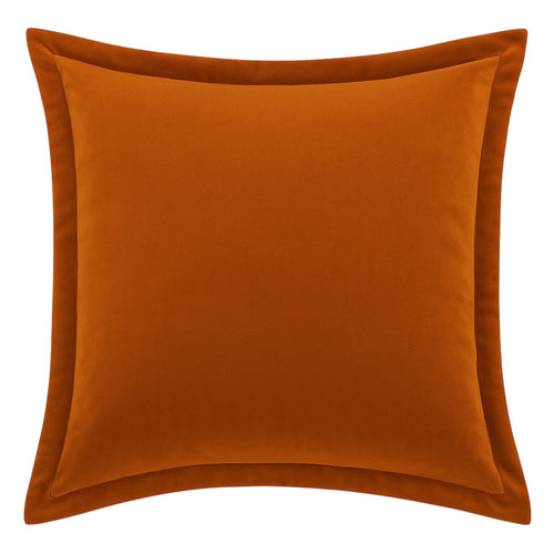Burnt Orange Oxford Velvet Cushion Classic Luxury with Contrast Panel Detailing
