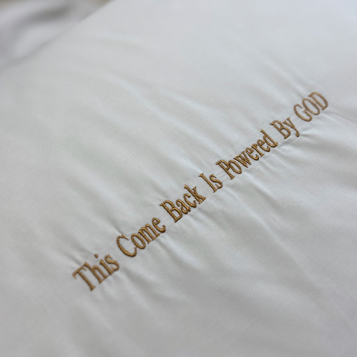 This come back is powered by GOD White standard pillowcase set
