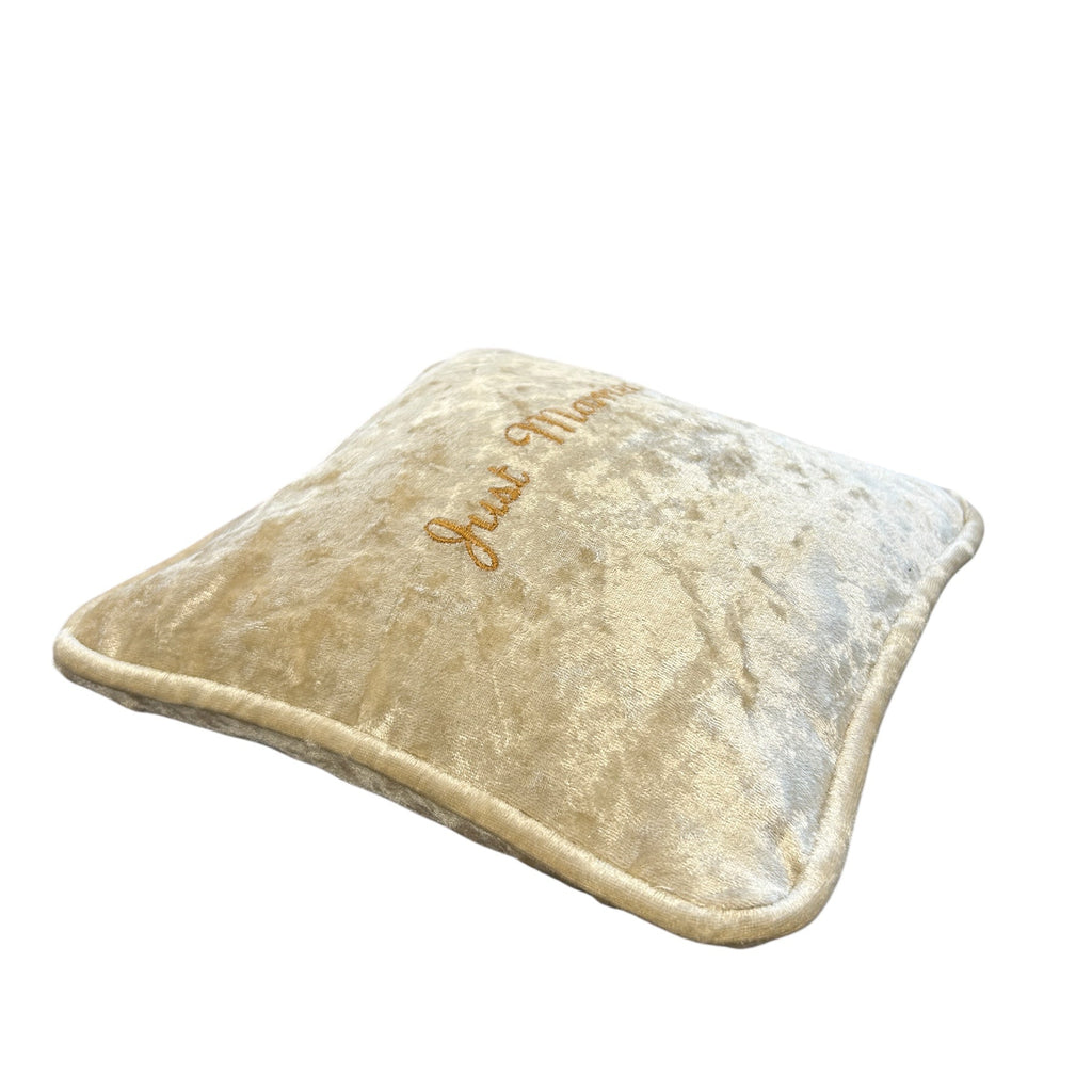 Just Married Mini Velvet Cushion side image 