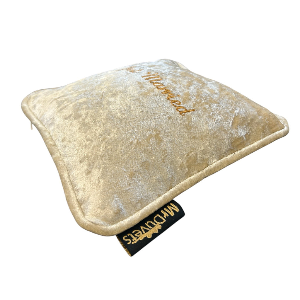 Just Married Mini Velvet Cushion top image 