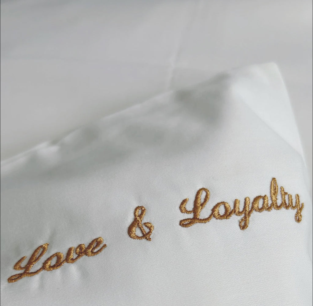 Love & Loyalty White standard pillowcase set white set 
