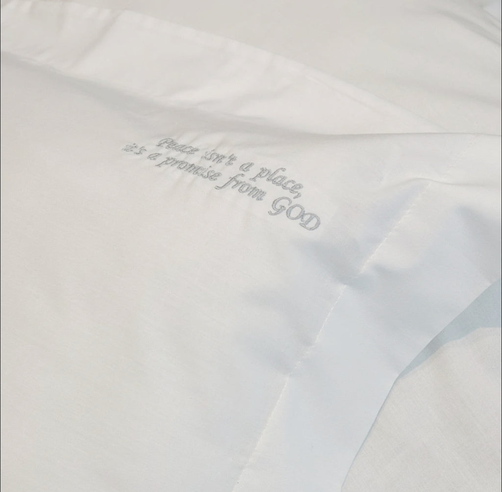 Peace isn't a place it's a promise from GOD White Oxford pillowcase set 3rd image 