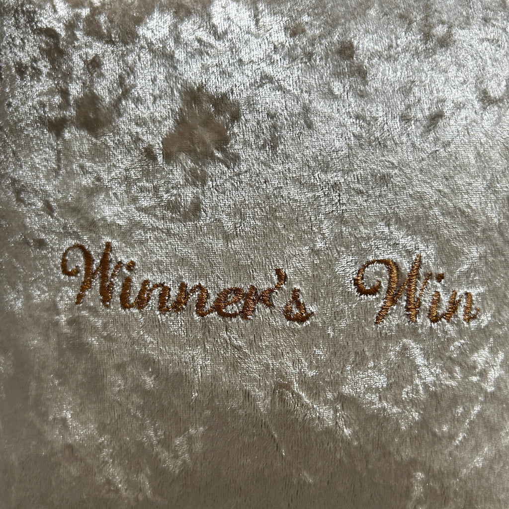 Winner's Win Luxury Velvet  Mini Cushion Gift Set Box close up 