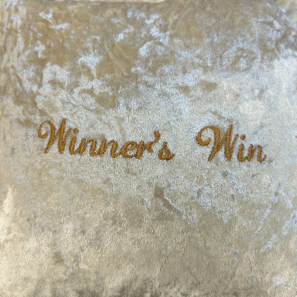 Winners Win Mini Velvet Cushion embroidery 