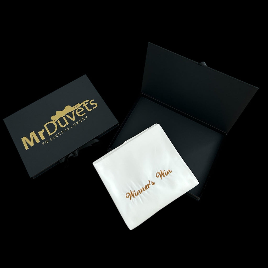 Winners Win White standard pillowcase set gift box