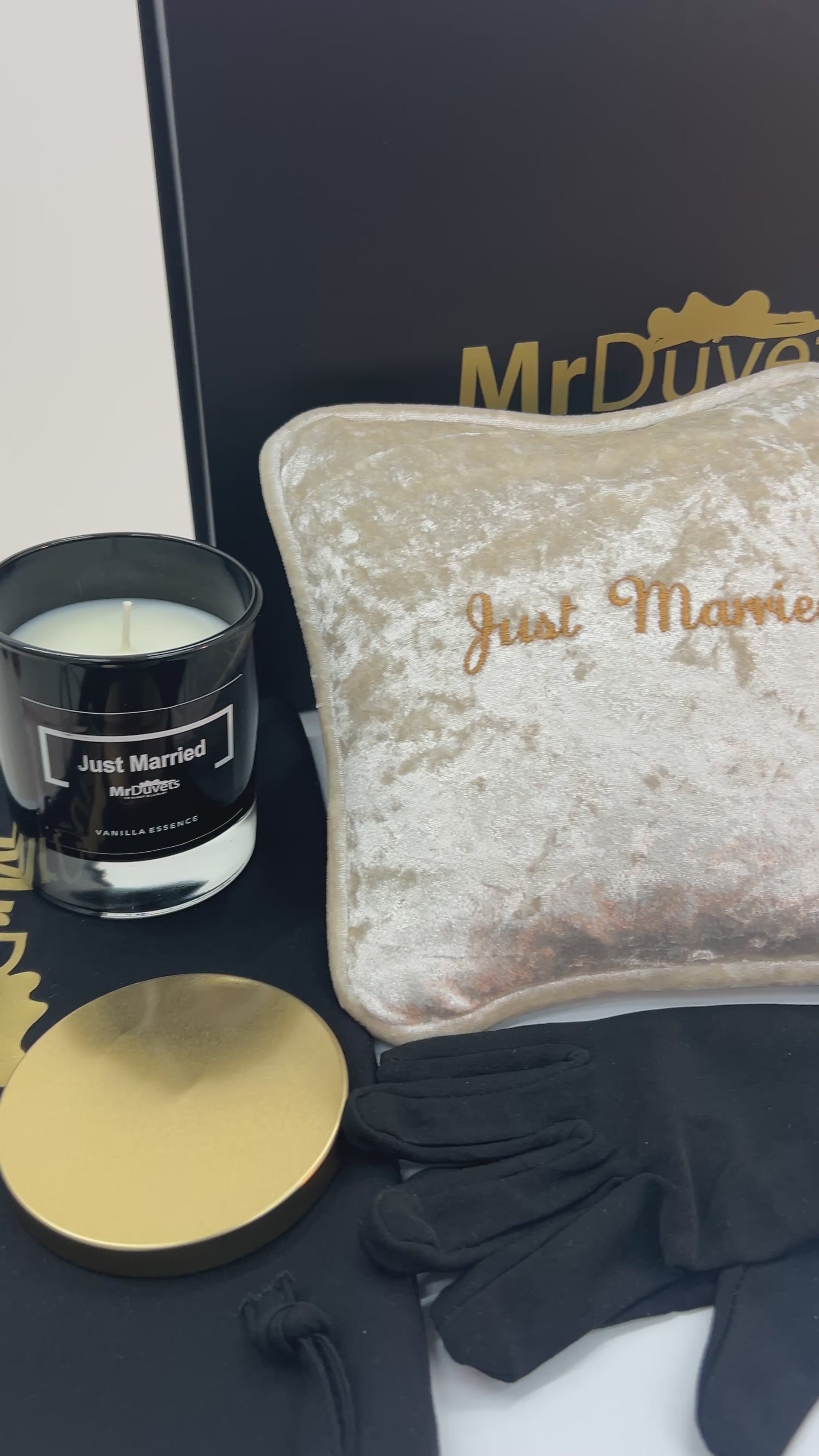 Just Married Mini Velvet Cushion