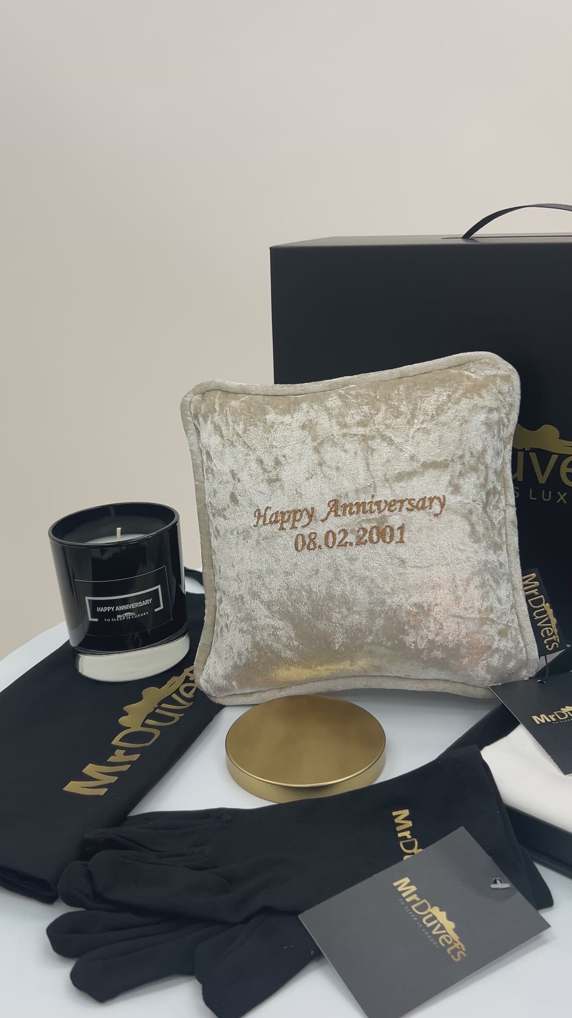 Happy Anniversary Mini Velvet Cushion